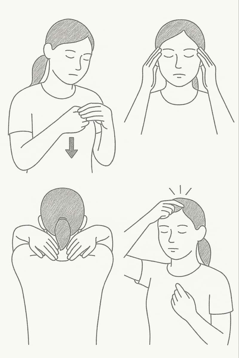 약 없이 두통 완화하는 지압법과 스트레칭