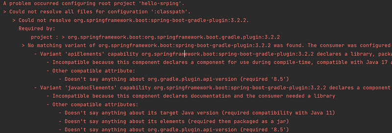 [Spring Boot | Error] No matching variant of org.springframework.boot ...