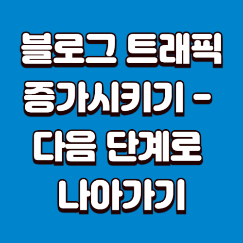 블로그 트래픽 증가시키기 - 다음 단계로 나아가기 - 초토산 블로그