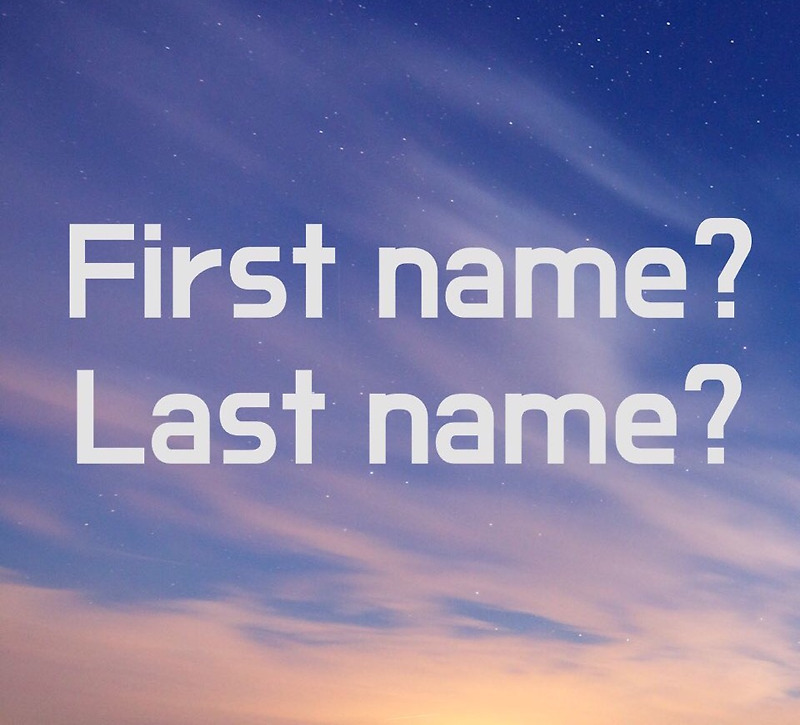First Name Last Name 영어이름 표기법
