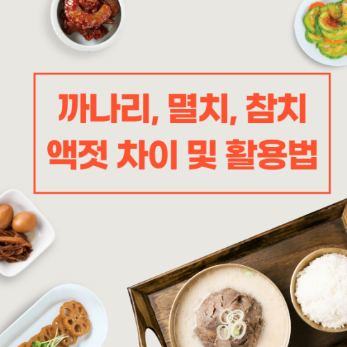 멸치액젓, 참치액젓, 까나리액젓 차이 및 사용 요리
