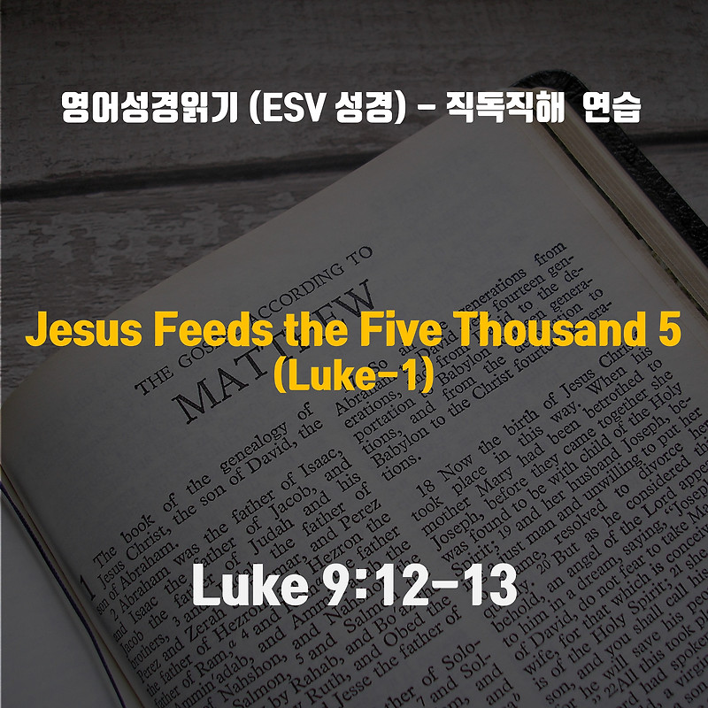 영어성경읽기(오병이어5, Luke-1) 누가복음 9장 12-13절, 직독직해(ESV성경)