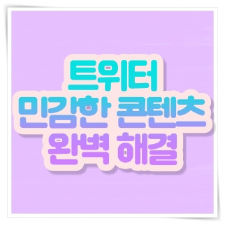 아이폰 트위터 민감한 콘텐츠 설정 완벽 해결