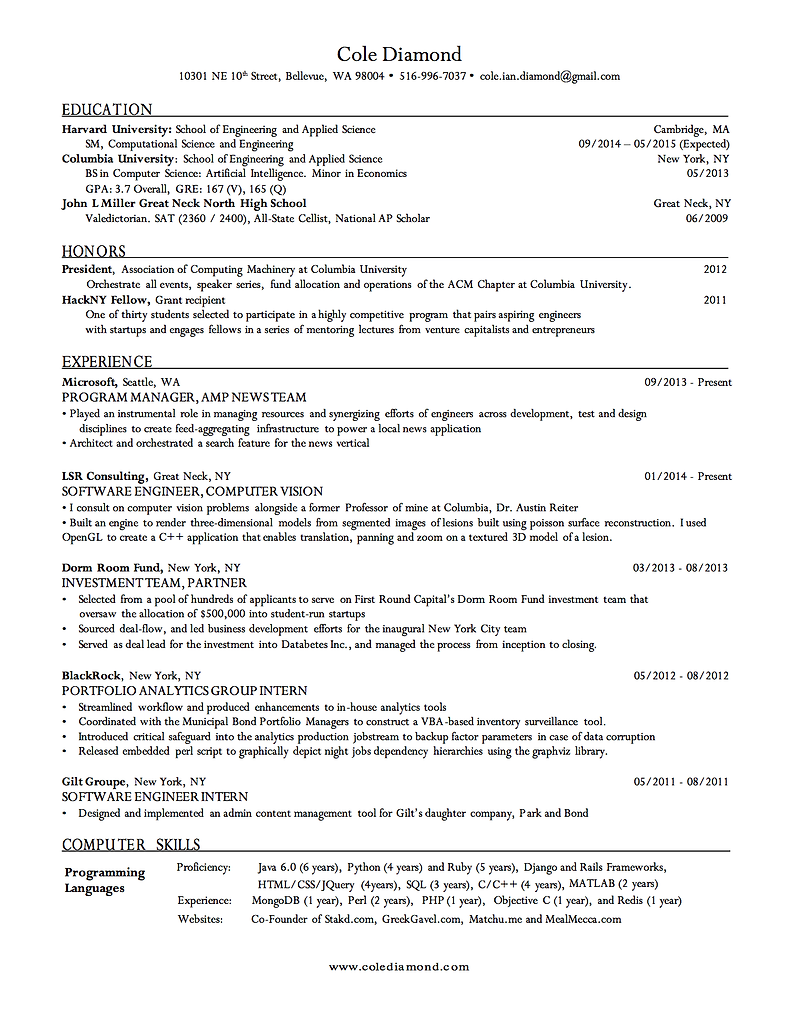 외국계 회사 지원 Resume / CV - 양식과 작성팁