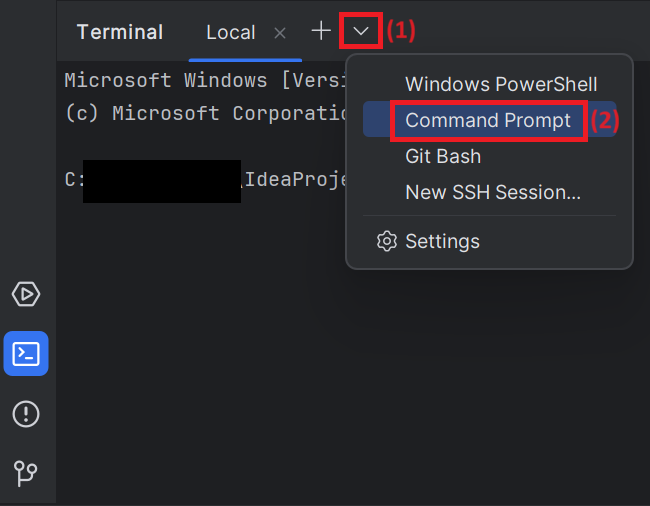 Intellij intellij change powershell to cmd