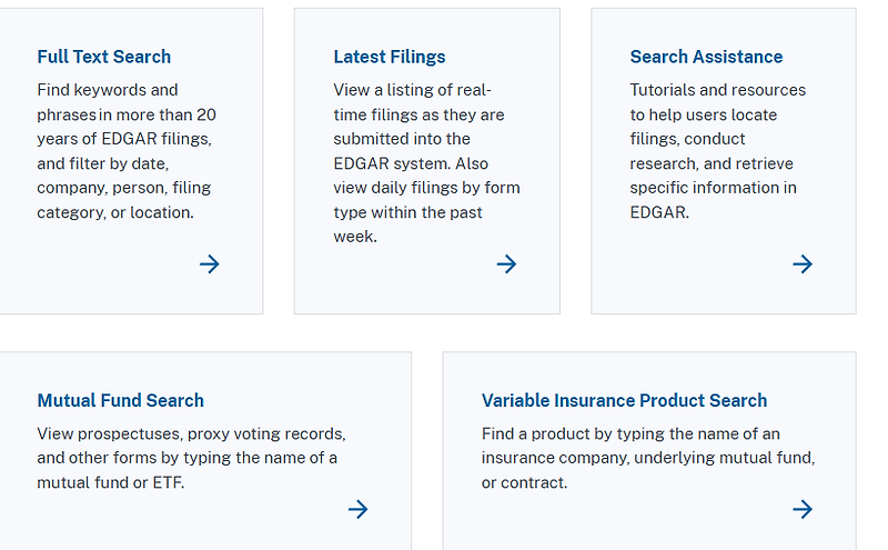 SEC Filling - Search Filings 둘러보기 (5)