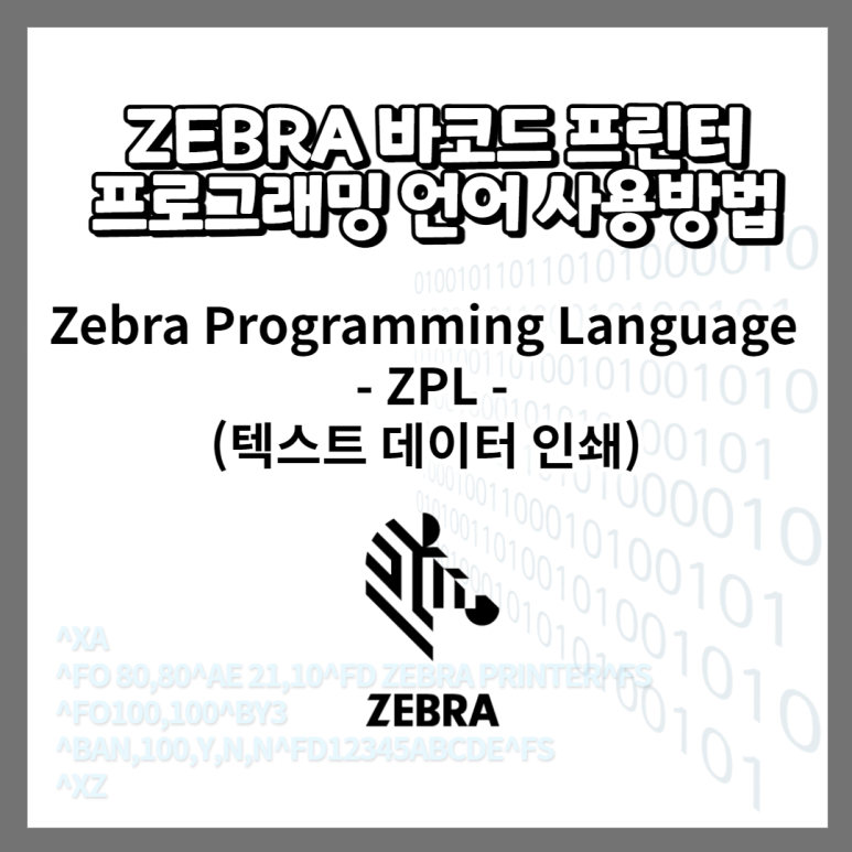 ZPL (ZEBRA 바코드 프린터 프로그래밍 언어) 사용방법 - 텍스트 데이터 인쇄