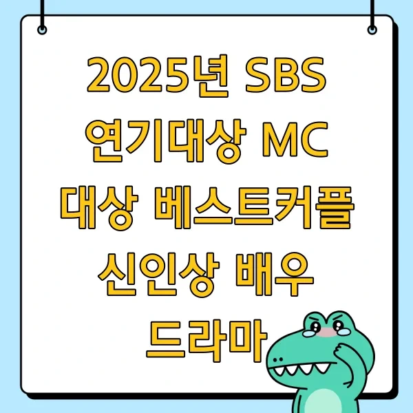 2025년 SBS 연기대상 MC 대상 베스트커플 신인상 배우 드라마