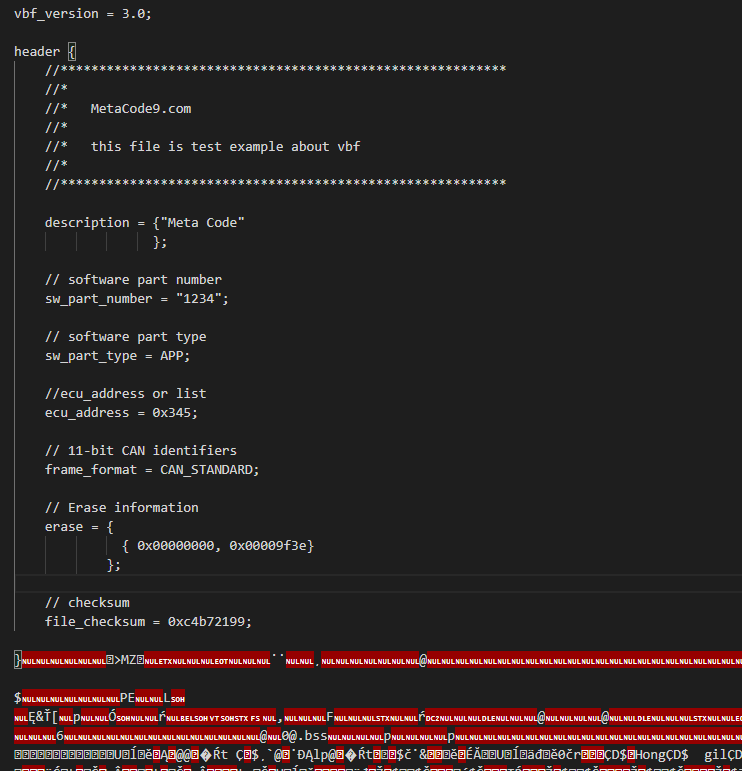 VBF(Volvo Binary File) file format 분석