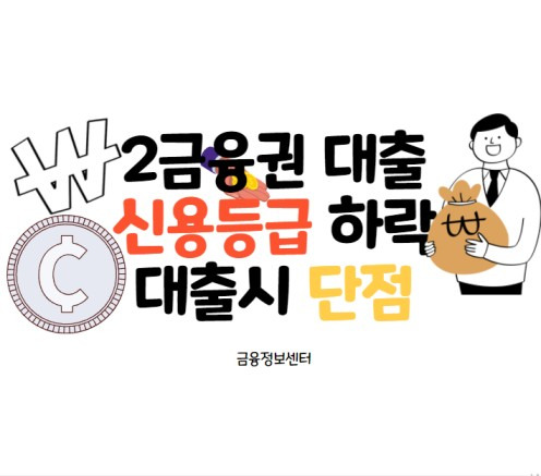 2금융권 대출 단점은 금리가  높고 신용등급이 큰폭으로 하락된다