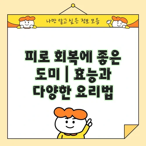 피로 회복에 좋은 도미 | 효능과 다양한 요리법
