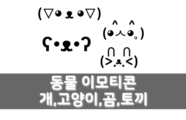 텍스트 문자 동물 이모티콘 모음 | 강아지 고양이 곰 토끼 이모티콘 문자