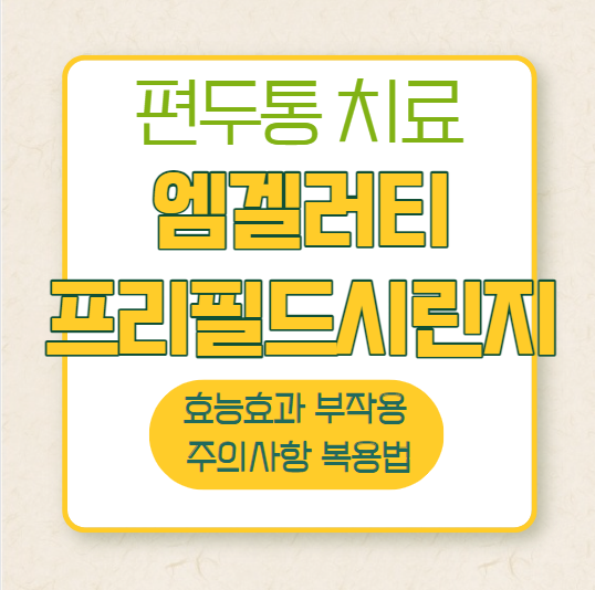 앰겔러티 부작용 효능 효과 주의사항 복용법 편두통 치료