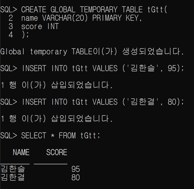 [SQL] 임시 테이블에 대해 알아보자 1편