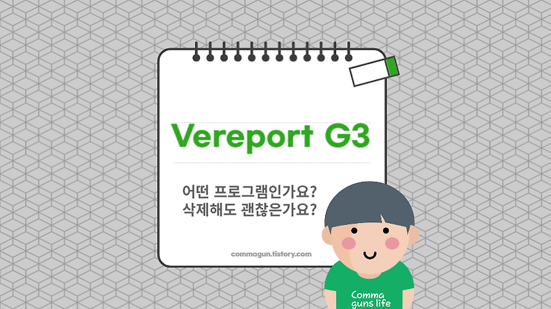 Vereport G3는 어떤 프로그램이고 삭제해도 될까 확인하기