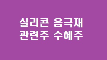 실리콘 음극재 관련주 수혜주 대장주 주식 TOP 4