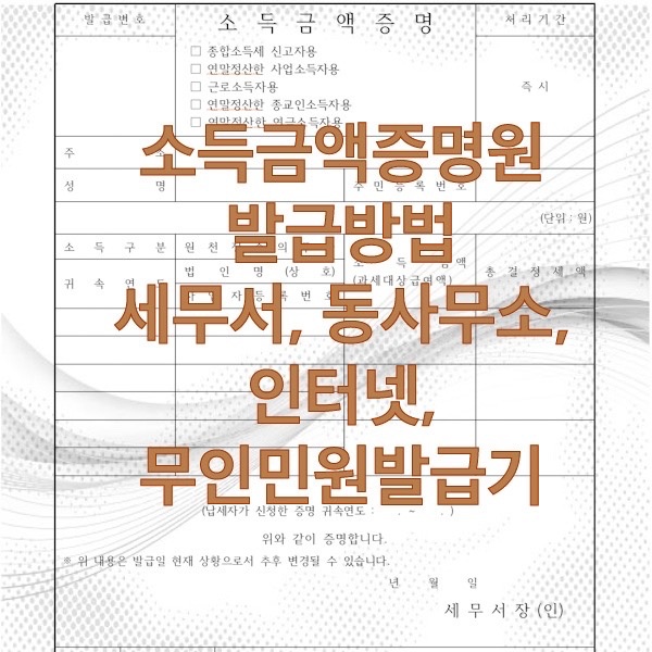 소득금액증명원 인터넷발급, 동사무소, 발급시기, 발급시간, 발급불가 이유