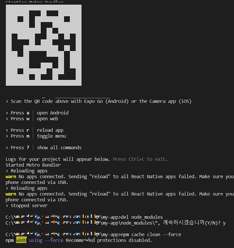 expo something went wrong java connectexception failed to