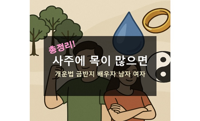 사주에 목이 많으면 개운법 금반지 배우자 남자 여자 물
