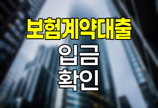 현대해상 보험계약대출 입금 확인방법