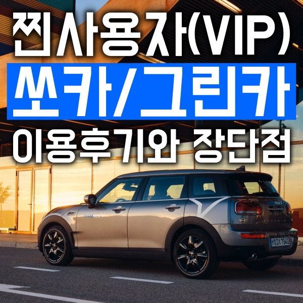 쏘카/그린카 찐 사용자(VIP등급)가 알려주는 카쉐어링 단점과 장점 및 리얼 후기