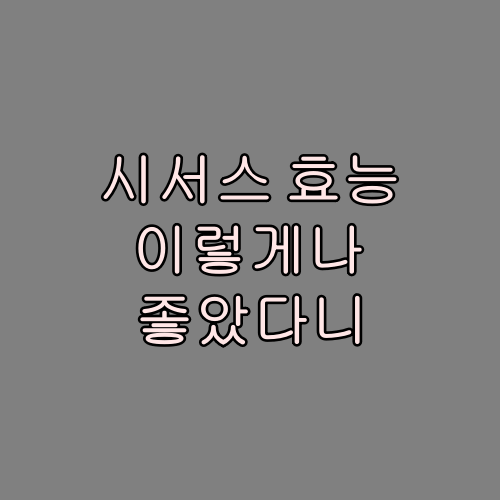 시서스 효능 제품 고르는 방법까지 총정리