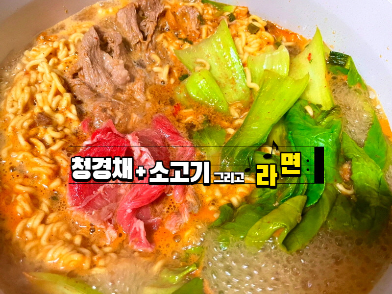 청경채라면/청경채요리] 청경채, 소고기라면 끓이기