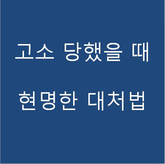 고소 당했을때 // 쉬운 대처법