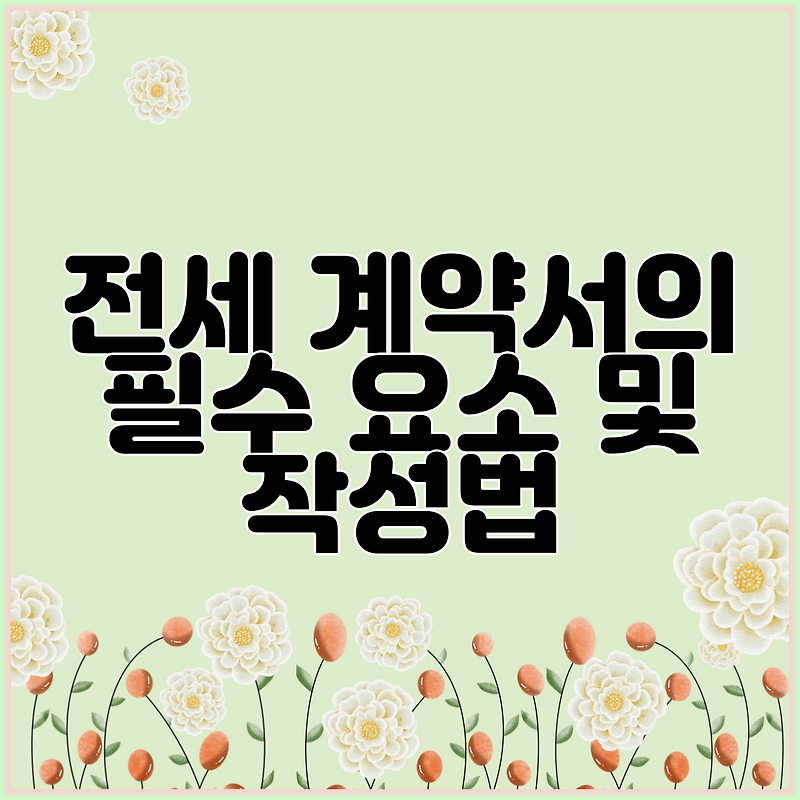 전세 계약서의 필수 요소 및 작성법