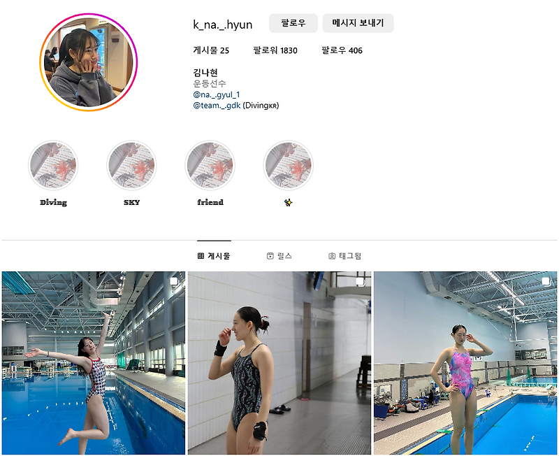파리올림픽 <b>다이빙 김나현</b> 인스타그램 프로필 수상 경력... 