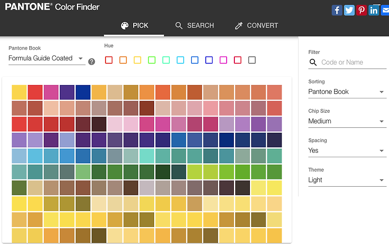 컬러 색상표 Pantone Color 찾기