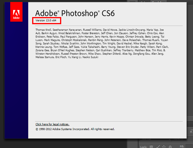 포토샵(photoshop) 버전 확인하기