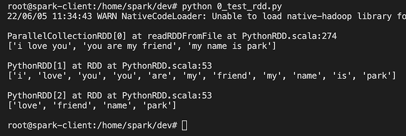 [Spark] pyspark RDD parallelize(), flatMap(), filter() — 과거의 나를 위해