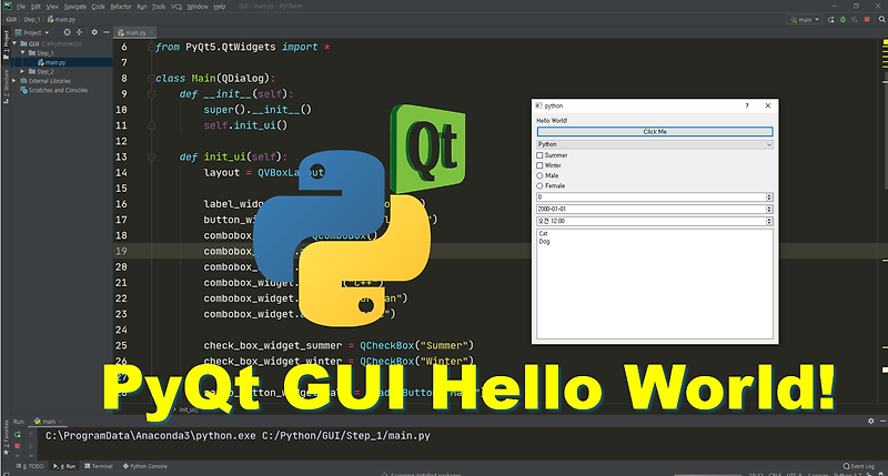PyQt GUI (1) : PyQt GUI Hello World