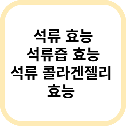 석류 효능, 석류즙 효능, 석류 콜라겐젤리 효능 알아보기