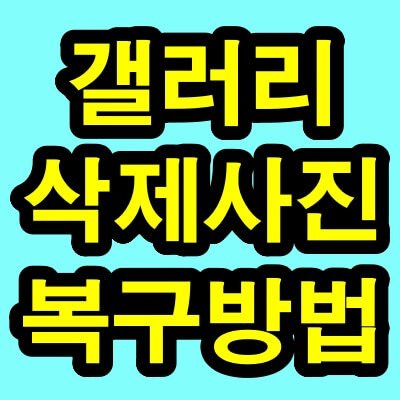 갤러리 사진 복구 방법(휴대폰 삭제된 사진 복원 방법)