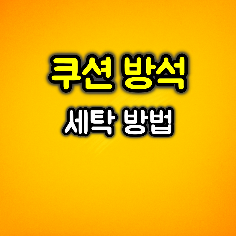 쿠션 방석 세탁 방법 :: 속까지 잘 말리려면?
