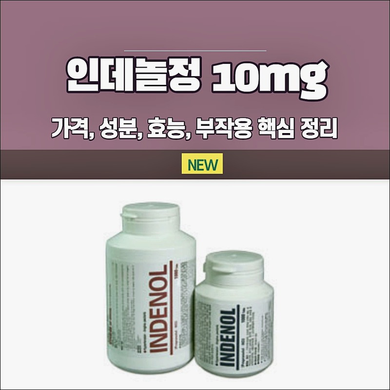 인데놀정 10mg 부작용, 효과, 복용량 등 요약 정리 (40mg 포함) - 한국건강포탈