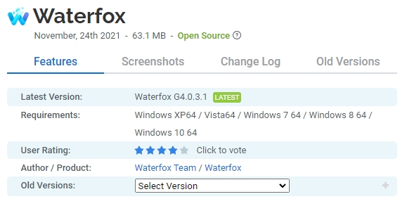 Waterfox Current G6.0.5 download the new version