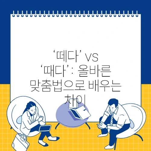 ‘떼다’ vs ‘때다’: 올바른 맞춤법으로 배우는 차이