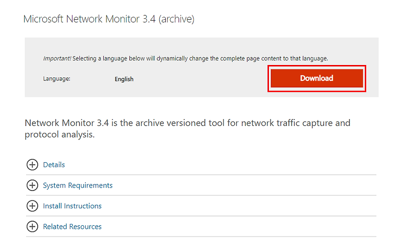 Microsoft Network Monitor (네트워크 모니터) 설치 방법