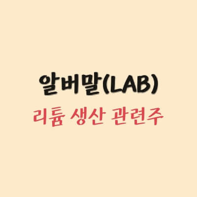 알버말 주식, 주가 전망 - 알버말(LAB) 리튬 생산 관련주