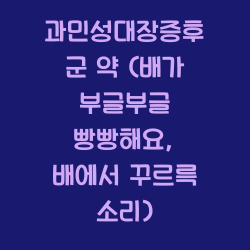 과민성대장증후군 약 (배가 부글부글 빵빵해요, 배에서 꾸르륵 소리) 모든것들
