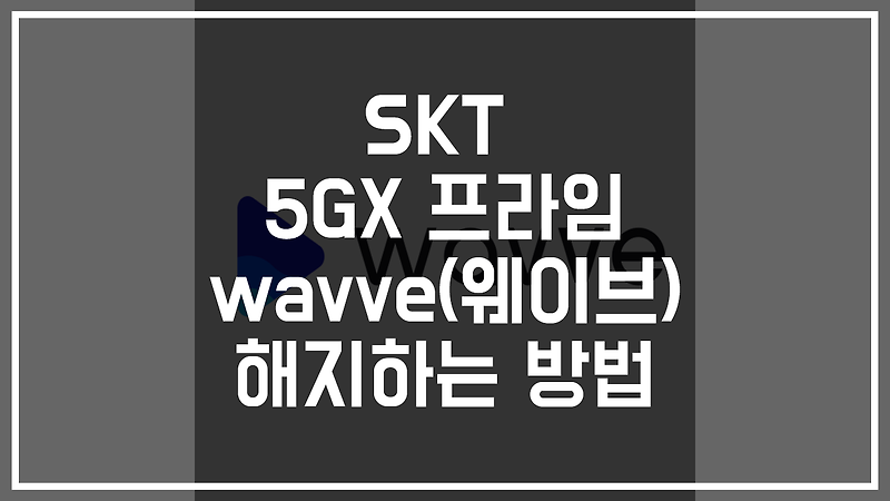 wavve(웨이브) 해지하는 방법 (5GX 프라임 요금제 또는 skt에서 신청한 경우)