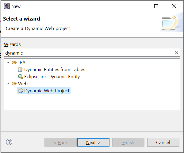 [web project] Eclipse - Dynamic Web Project 생성하기