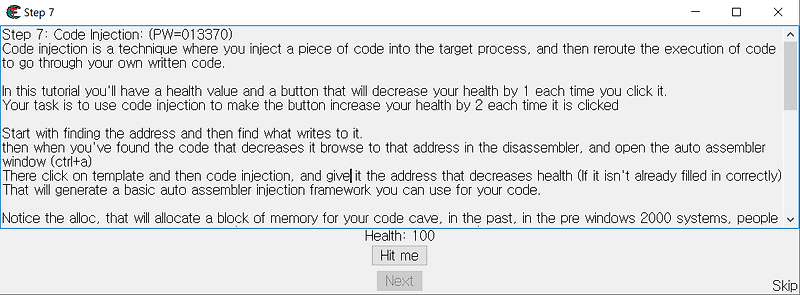 Cheat Engine Step 7 - Code Injection 
