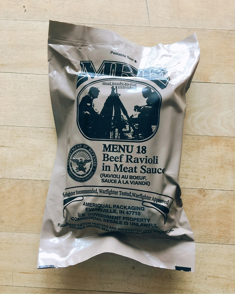 MRE MENU 18 Beef Ravioli in Meat Sauce