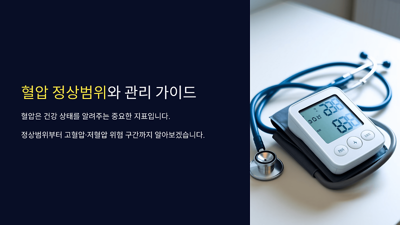 혈압 정상범위부터 고혈압·저혈압 위험 구간까지 한 번에 정리!