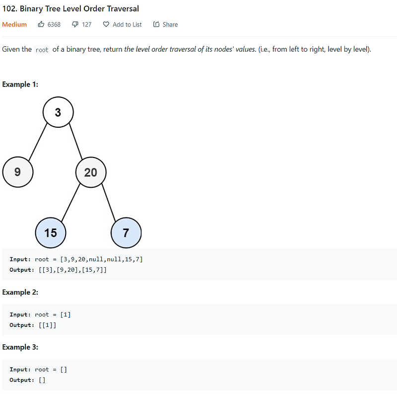 LeetCode 풀기 - 102. Binary Tree Level Order Traversal