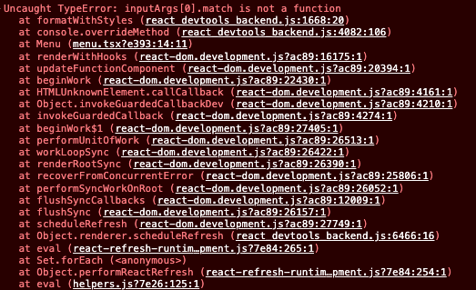 [React] Uncaught TypeError: inputArgs[0].match is not a function 에러 해결